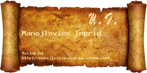 Manojlovics Ingrid névjegykártya
